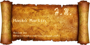 Haskó Martin névjegykártya